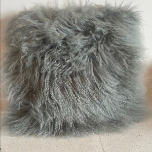 West Elm New Gray Fluffy Throw Pillow